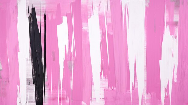 Photo painting of a pink and black abstract painting with a black brush generative ai