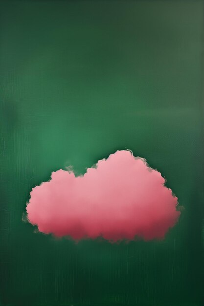 painting of a pink cloud on a green background generative ai