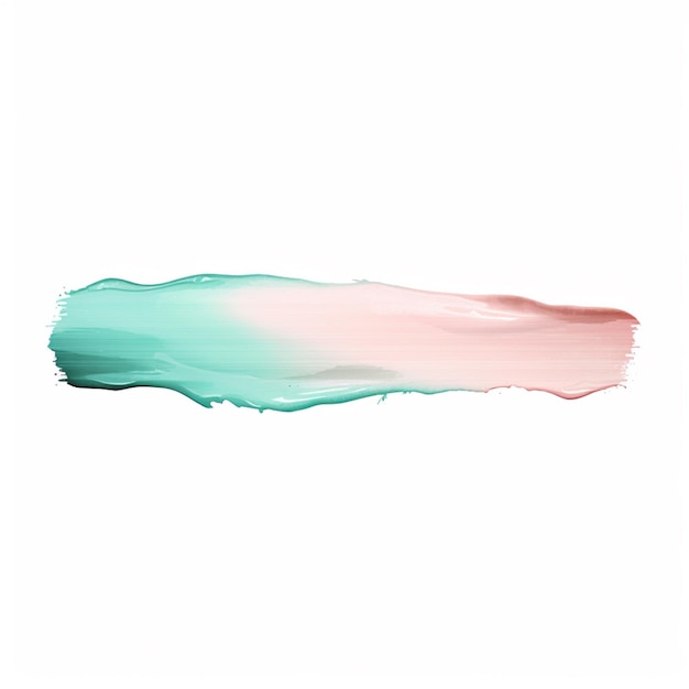 Photo painting of a pink and green brush stroke on a white background generative ai