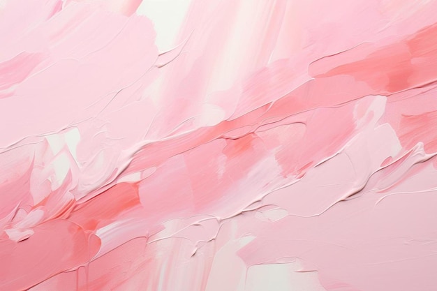 a painting of pink and white paint with a pink background.