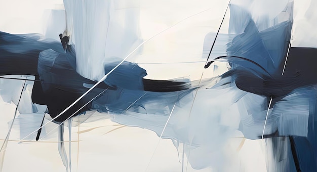 a painting of a plane with a black tail