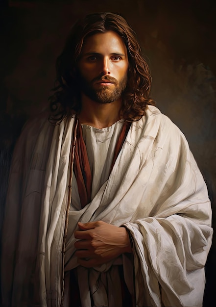 Premium Photo | Painting portrait of jesus christ