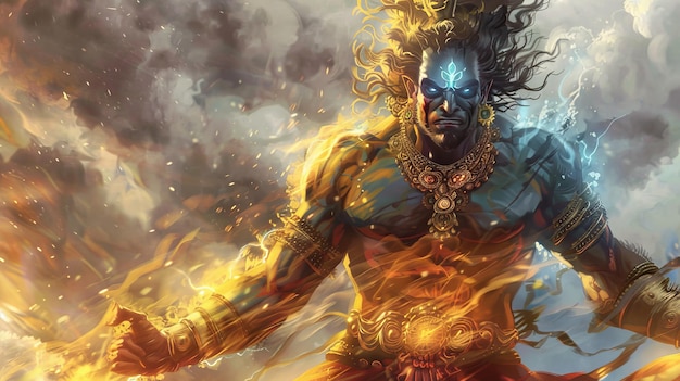 Photo painting of powerful god hanumaan