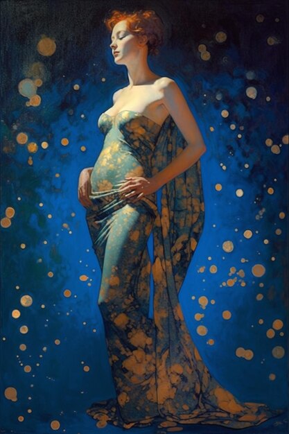 A painting of a pregnant woman