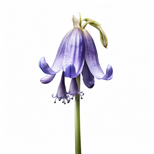 a painting of a purple flower with the word " blue " on it.