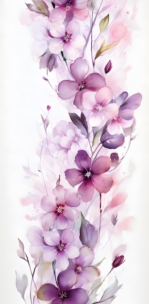 a painting of purple flowers with the word spring on the bottom