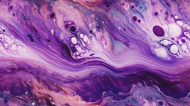A painting of a purple and gold swirl with the words'purple'on it