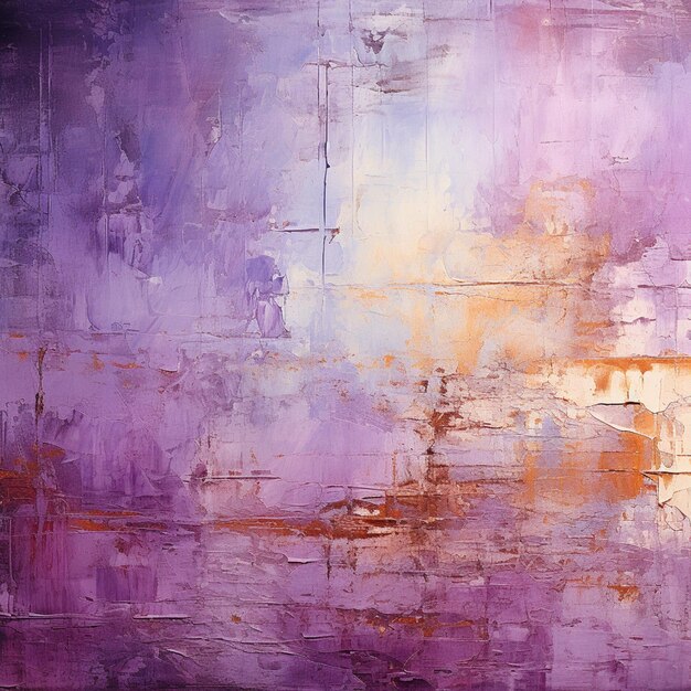 Painting of a purple and orange abstract painting with a white border generative ai