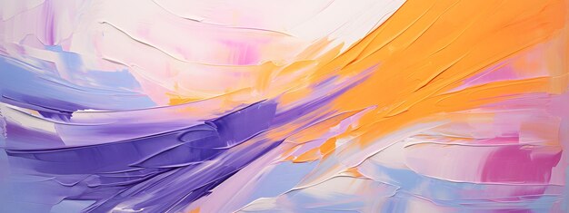 a painting of purple and orange paint with a yellow background