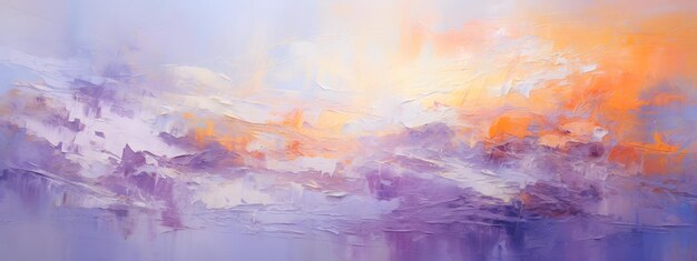 A painting of a purple and orange sunset by person