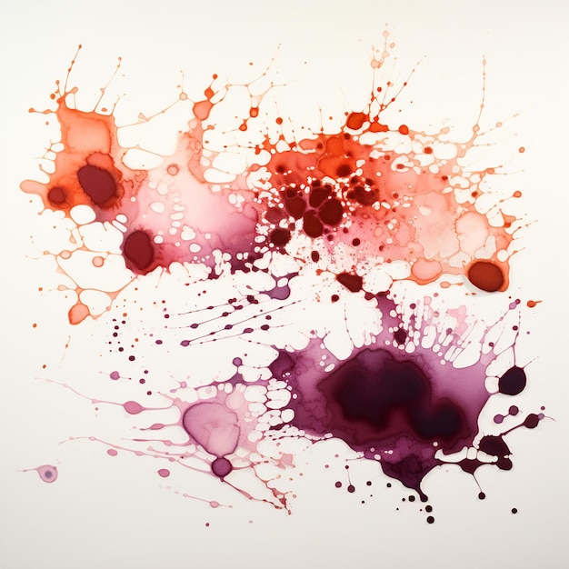 a painting of purple and pink inks and water drops