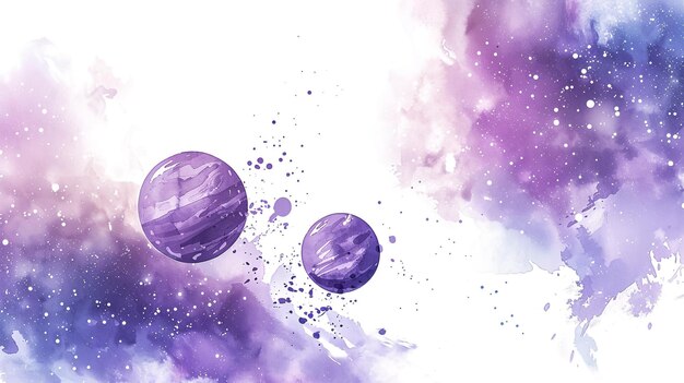 a painting of purple spheres and purple water