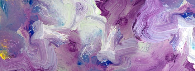 A painting of a purple and white paint with a purple background.