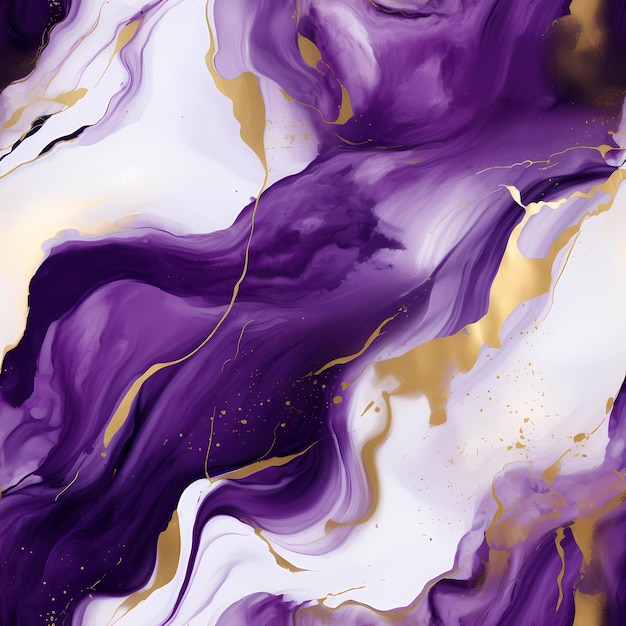 A painting of purple and yellow paint with the title