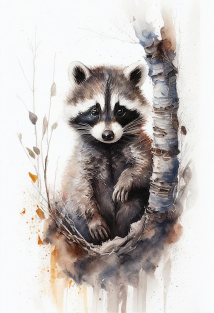 A painting of a raccoon by the artist kodak.