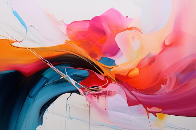 A painting of a rainbow colored liquid