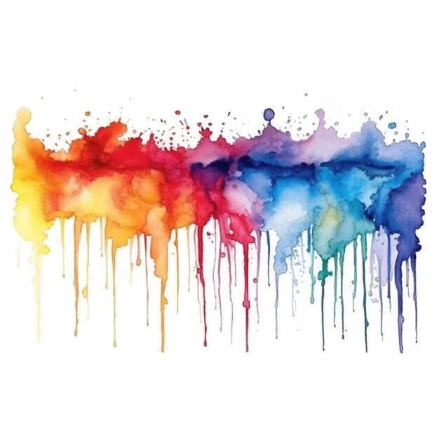 a painting of a rainbow of paint on a white background generative ai