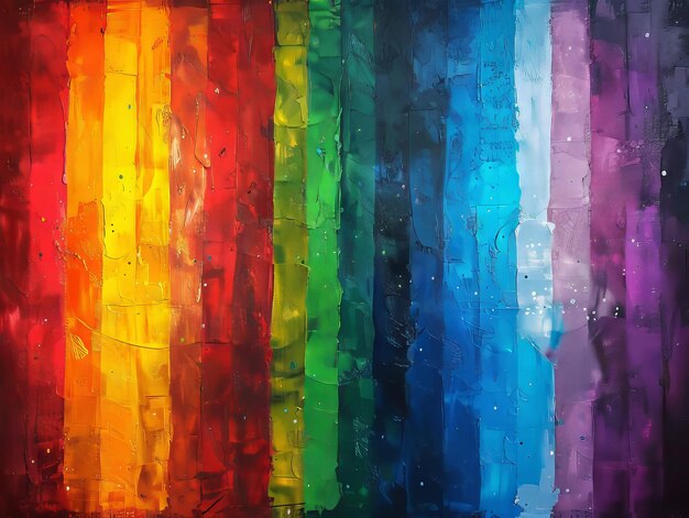 A painting of a rainbow stripe