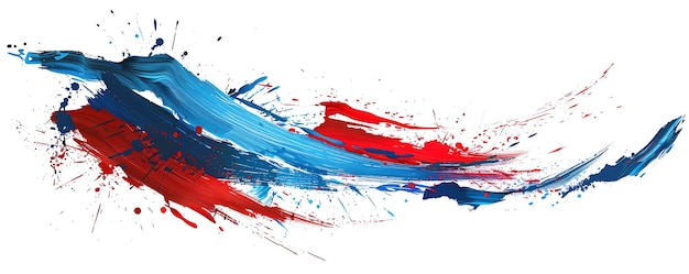 a painting of a red and blue watercolor with a blue line in the middle