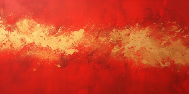 Painting of a red and gold background with a white line generative ai