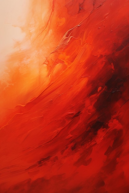 painting of a red and orange wave with a white background generative ai