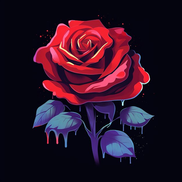 Photo a painting of a red rose with the words quot the name quot on it