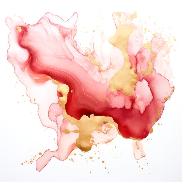 a painting of a red and yellow liquid with the word  b  on it