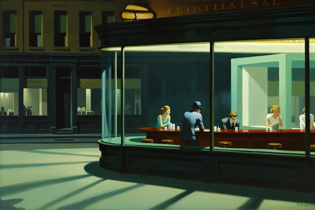 A painting of a restaurant called the extremales