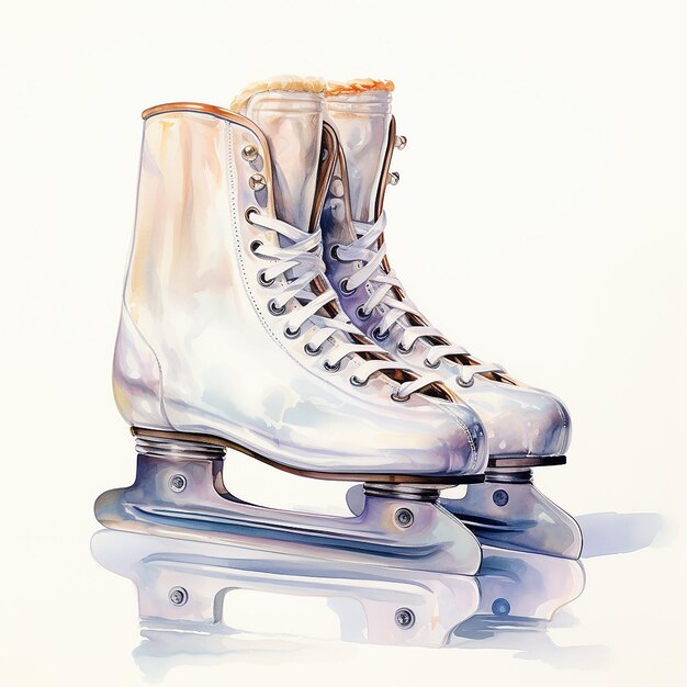 A painting of Rollerblades watercolor