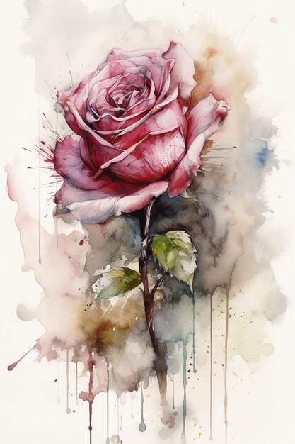 A painting of a rose by person