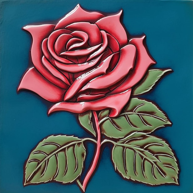 Painting of a rose with a diamond ring on it generative ai