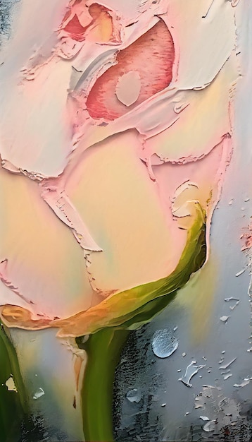 A painting of a rose with the word love on it