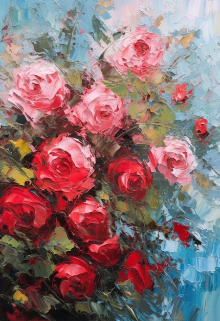 A painting of roses by the artist