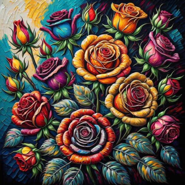 A painting of roses by person