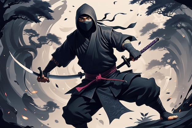 Photo a painting of a samurai with a sword and the word martial arts on it