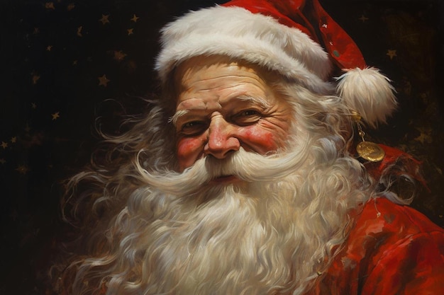 Foto un dipinto di babbo natale realizzato di persona