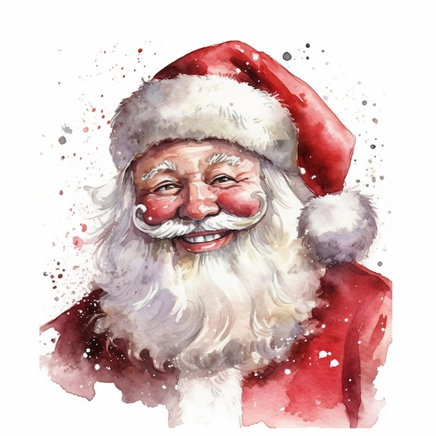 Painting of a santa claus with a beard and mustache generative ai