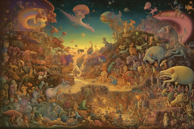 A painting of a scene from the album the last night.