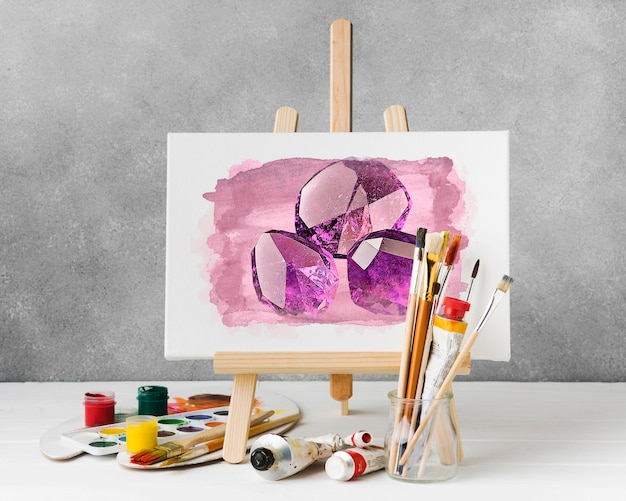 painting of shiny gemstone