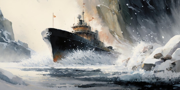 A painting of a ship called the royal navy