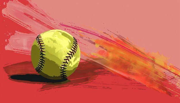 painting of a softball graphic