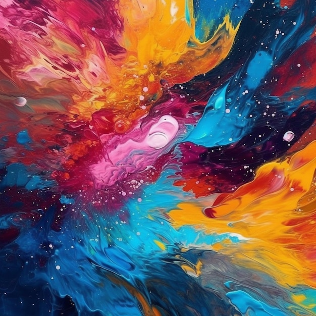 a painting of a splash of color by person