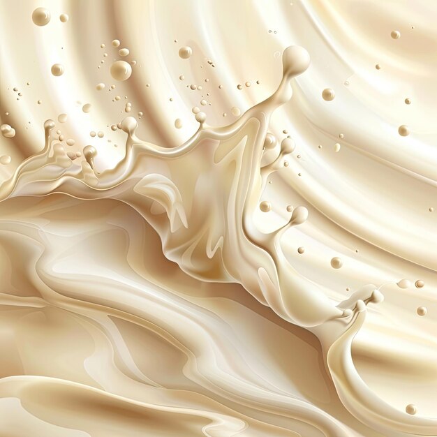 a painting of a splash of cream with the splashes of cream