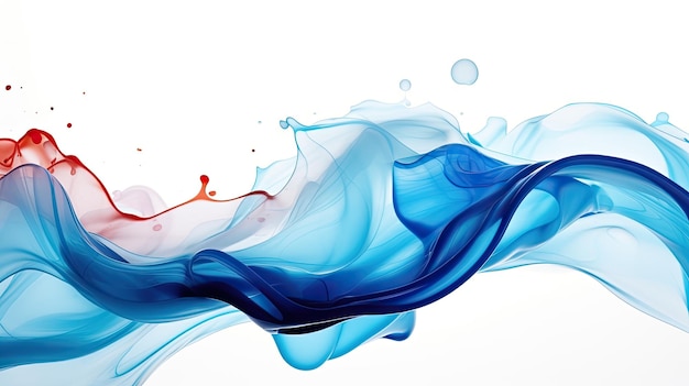 painting splashing blue color on white background