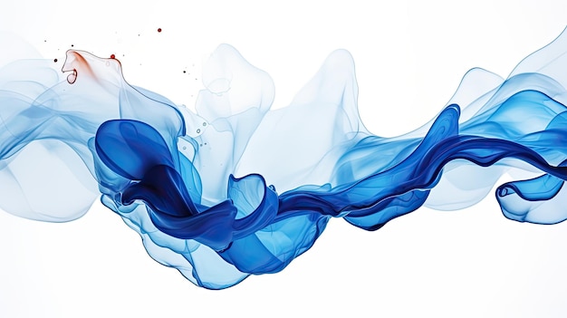 painting splashing blue color on white background