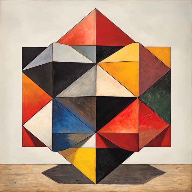 a painting of a square with a square and a square in the middle