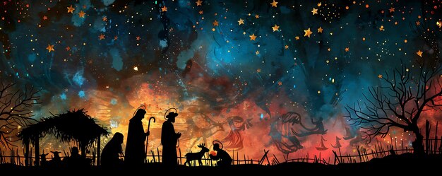 a painting of a star that says  nativity