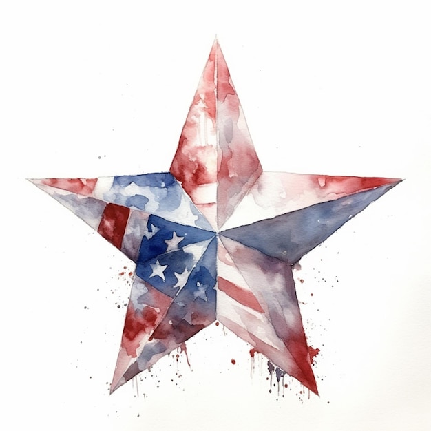 Painting of a star with a flag painted on it generative ai