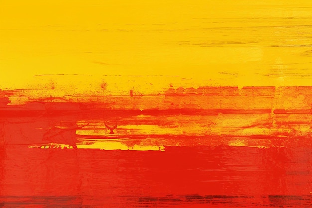 A painting of a sunset with a yellow background.