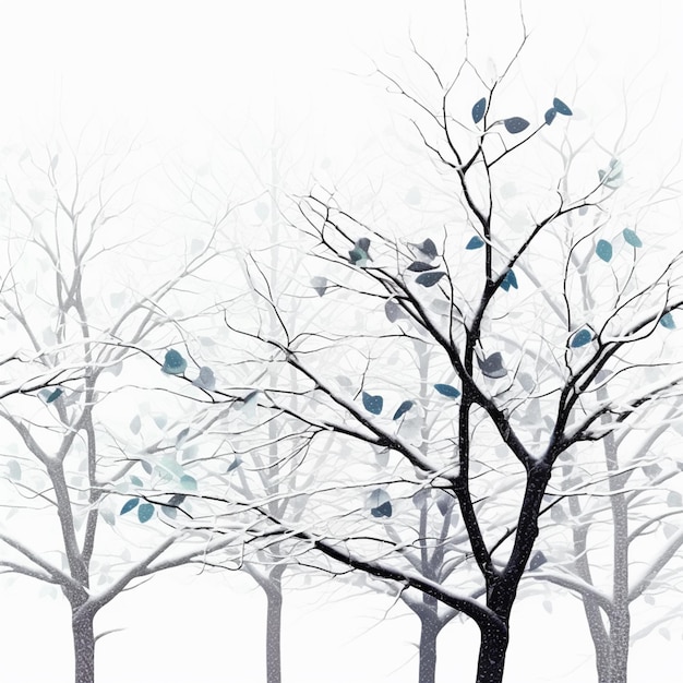 A painting of a tree with birds on it